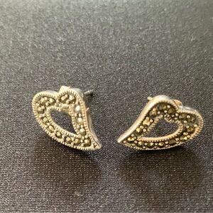 Elegant Heart-Shaped Silver Earrings